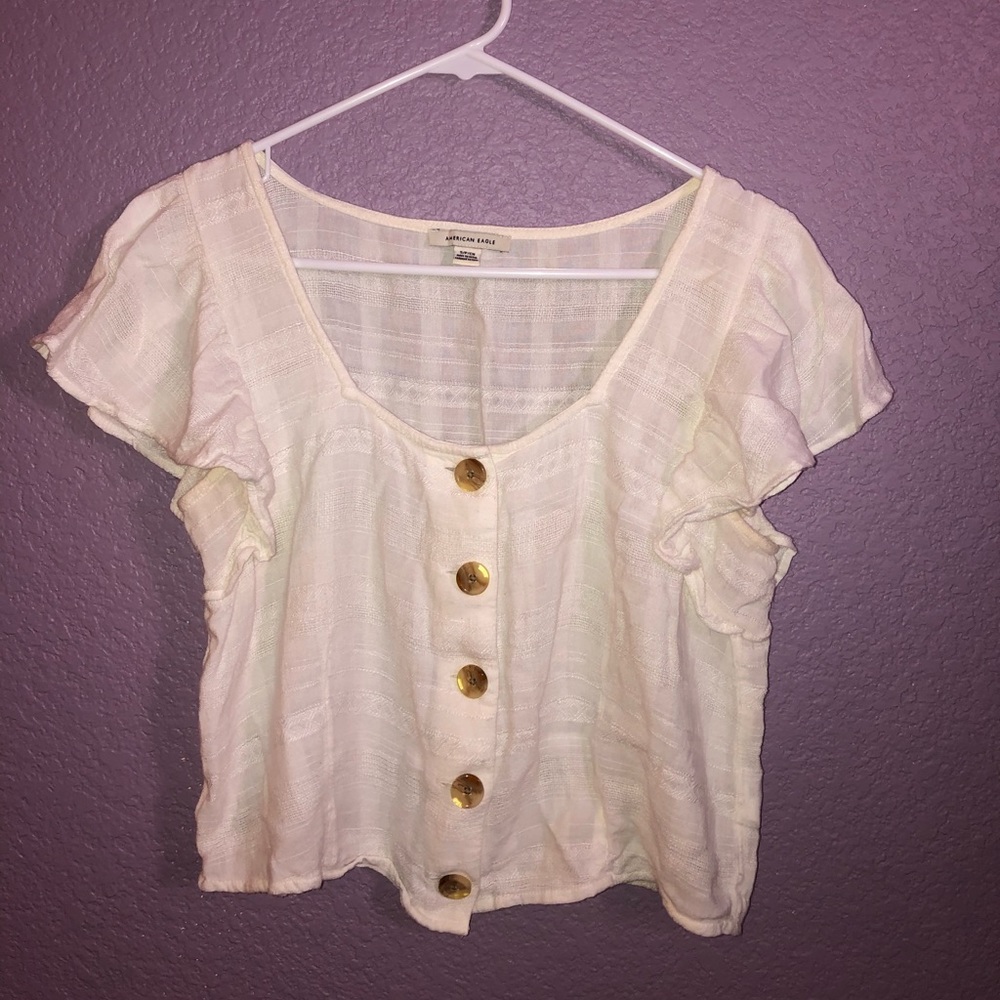American Eagle Flutter Sleeve Top